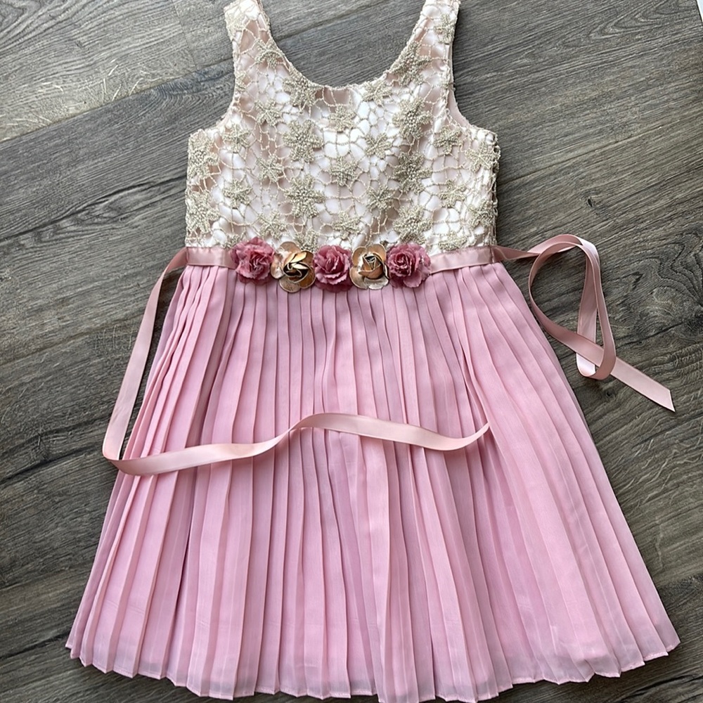 Formal dress size 5. Would be a great flower girl dress!